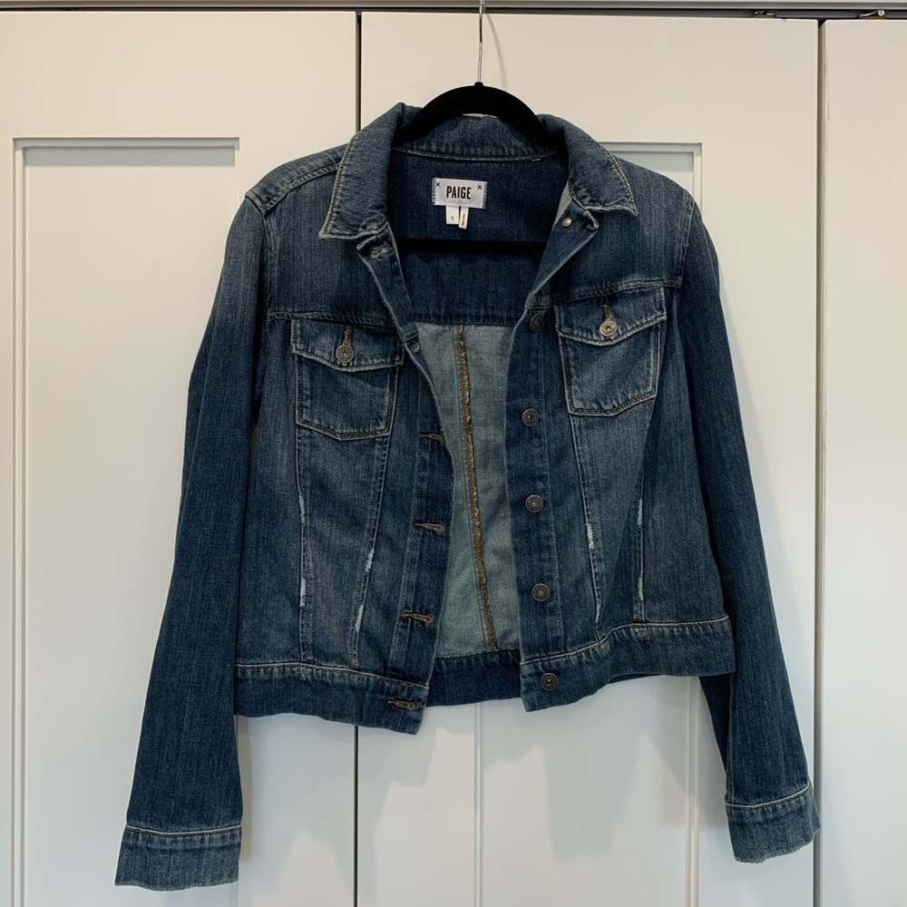 PAIGE Distressed Denim Jacket